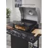 Black 4 Burner Propane Gas Grill with Side Burners and Stainless Steel Main Cover