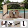 12 x 9 Ft Outdoor Pergola Retractable Shade Canopy Arched Gazebo with Adjustable Waterproof Sun Shade Pergola for Garden Lawn Deck (Beige)