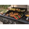 Black 4 Burner Propane Gas Grill with Side Burners and Stainless Steel Main Cover