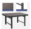 6-Pieces Outdoor Dining Set, Grey Aluminum Frame with Dark Grey Cushions