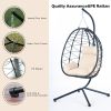 Egg Chair with Stand Indoor Outdoor Swing Chair Patio Wicker Hanging Egg Chair Hanging Basket Chair Hammock Chair with Stand for Bedroom Living Room B