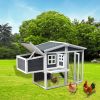 Wooden Chicken Coop,Waterproof Outdoor Large Chicken House for 4 Chickens, with a Removable Tray,Nesting Box, Wire Fence, and Other Compartments.