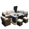 Direct Wicker 7-Piece PE Rattan Wicker Patio Sectional Sofa Set with Cushions