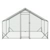 Large Metal Chicken Coop, Walk-in Chicken Run,Galvanized Wire Poultry Chicken Hen Pen Cage, Rabbits Duck Cages with Waterproof and Anti-Ultraviolet Co