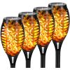 4/8/12pcs/pack Solar Outdoor Lights, 12LED Solar Torch Lights With Flickering Flame For Garden Decor, Mini IP65 Waterproof Landscape Flame Lights For