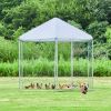 Large metal chicken coop hexagonal, steel wire dipped plastic mesh, oxford cloth silver plated waterproof and UV resistant, ducks, rabbits, sheep and