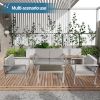 Aluminum Modern 4 Piece Sofa Seating Group For Patio Garden Outdoor