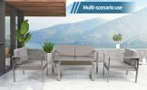 Aluminum Modern 4 Piece Sofa Seating Group For Patio Garden Outdoor