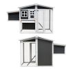 Wooden Chicken Coop,Waterproof Outdoor Large Chicken House for 4 Chickens, with a Removable Tray,Nesting Box, Wire Fence, and Other Compartments.