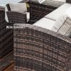 Direct Wicker 7-Piece PE Rattan Wicker Patio Sectional Sofa Set with Cushions