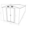 Garden Shed 101.2"x154.3"x71.3" Metal Gray